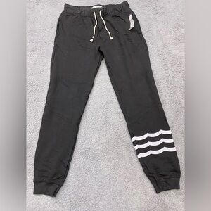 SOL ANGELES Pants Mens Large Black Essential Joggers Striped Drawstring NWT